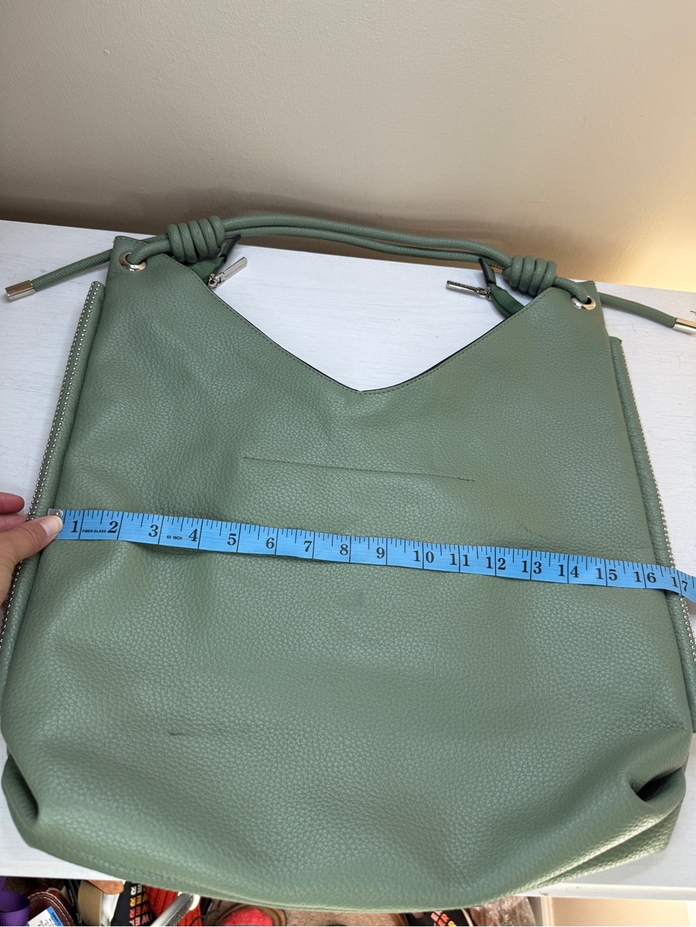 Montana West Slouchy Shoulder Bag Knotted Hobo Bag Green - Picture 14 of 15